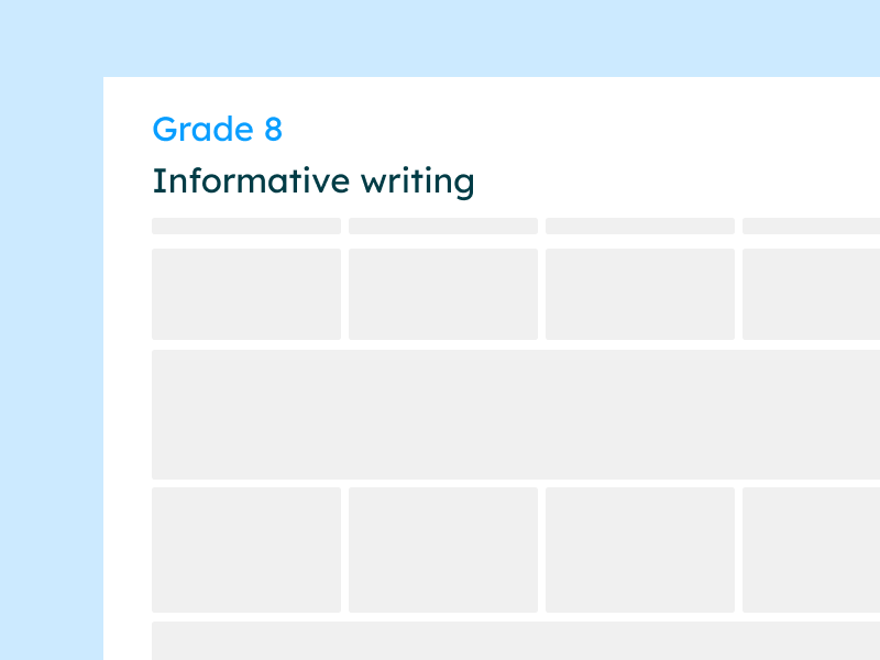 grade 8 informative writing rubric