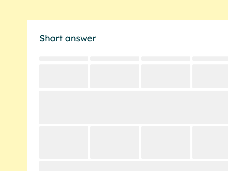 short answer rubric